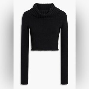 NICHOLAS Black Knit Cowl Neck Cropped Sweater